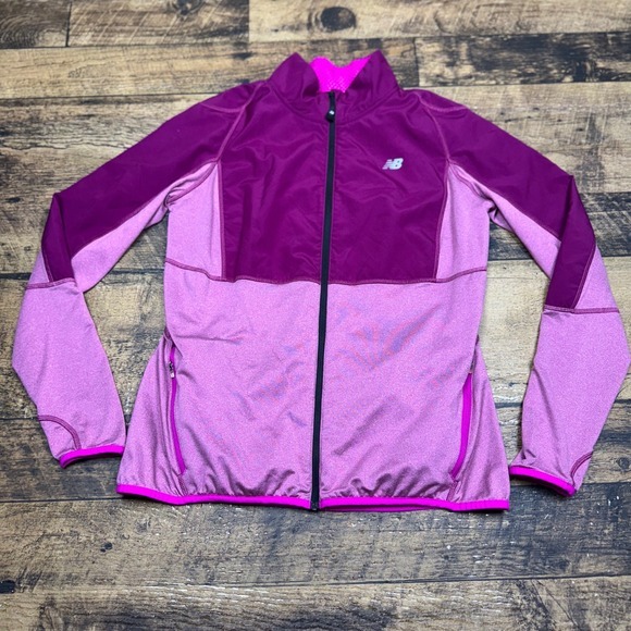 New Balance‎ NB Dry Running Jacket Full Zip Athletic Purple Pink Large - Picture 1 of 6